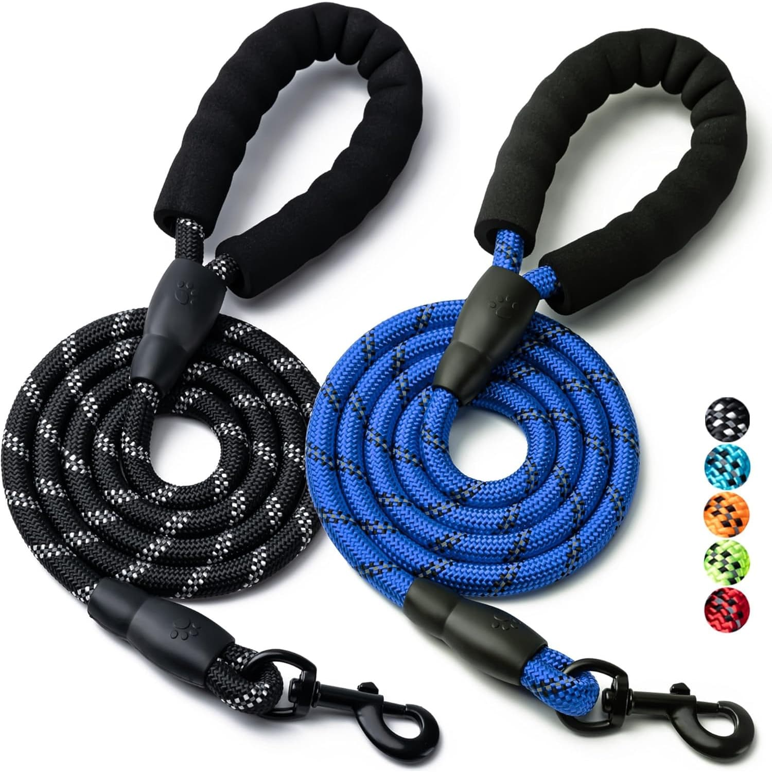TEMU 2 Pack Dog Leashes, Heavy Duty Nylon Rope Pet Leashes With Comfortable Padded Handle, Reflective Dog Leashes For Small Medium And Large Dogs