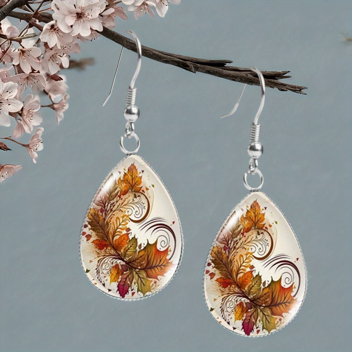 TEMU A Pair Of Vintage-style Autumn Maple Leaf Jewelry For Men And Women, Elegant And Fashionable, Perfect For Casual Holidays, Birthdays, Christmas, And Autumn Gifts, Without Battery