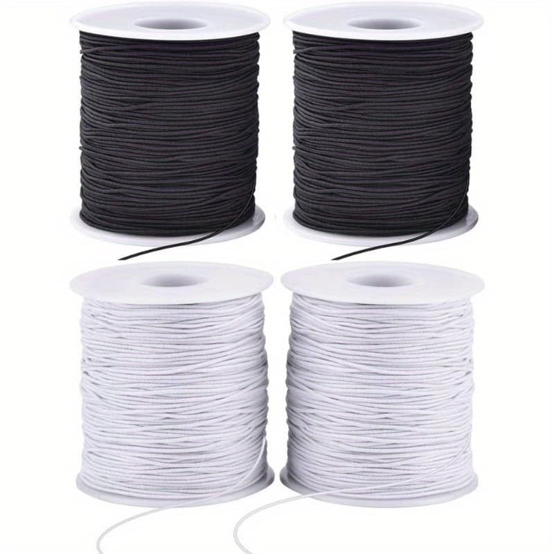 TEMU Stretchy String For Bracelets, 4 Rolls 1mm Sturdy Elastic String Elastic Cord For Jewelry Making, Necklaces, Beading (2 Black+ 2 White)