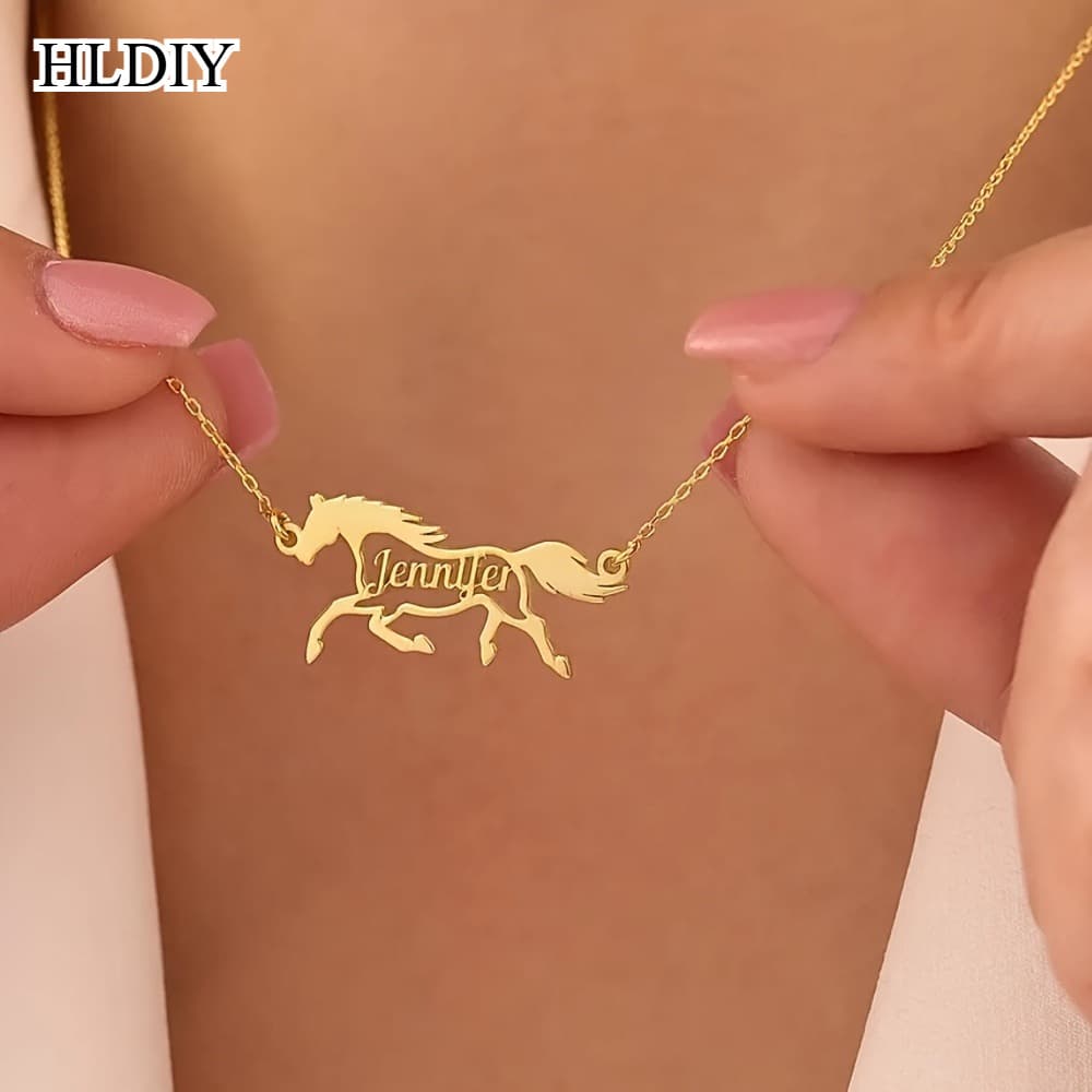 TEMU Custom Stainless Pendant - Stylish And Athletic Jewelry For Everyday Use, Celebrations, And , Perfect For Equestrian Enthusiasts