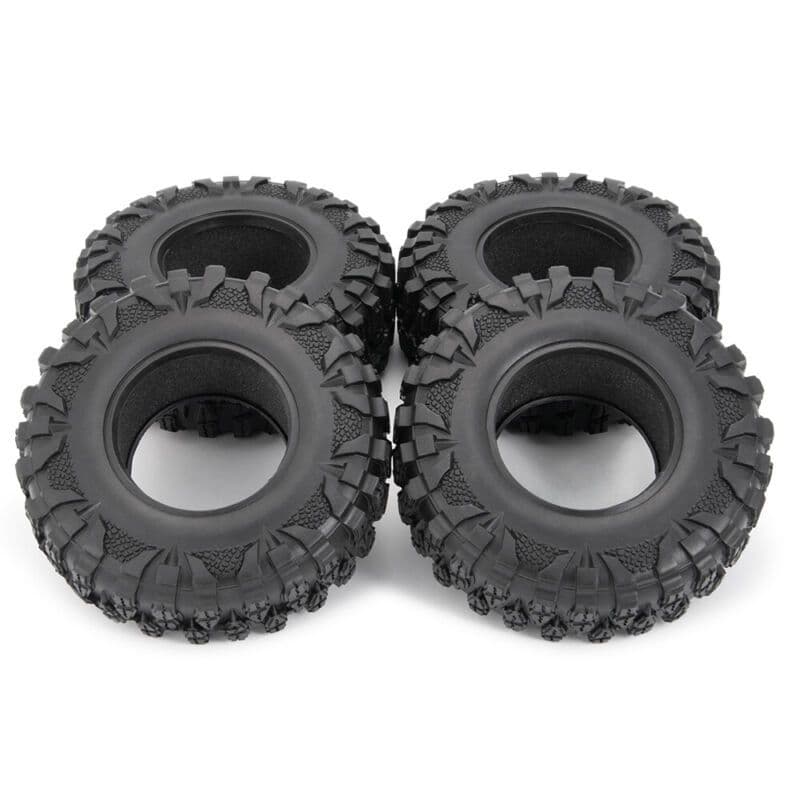 TEMU 4pcs 2.2-inch Rc Rubber Tires With Foam Insert - Traction For 1/10 Scale , Compatible With Axial 90018 & Scx10 Trx4 - , Wheels