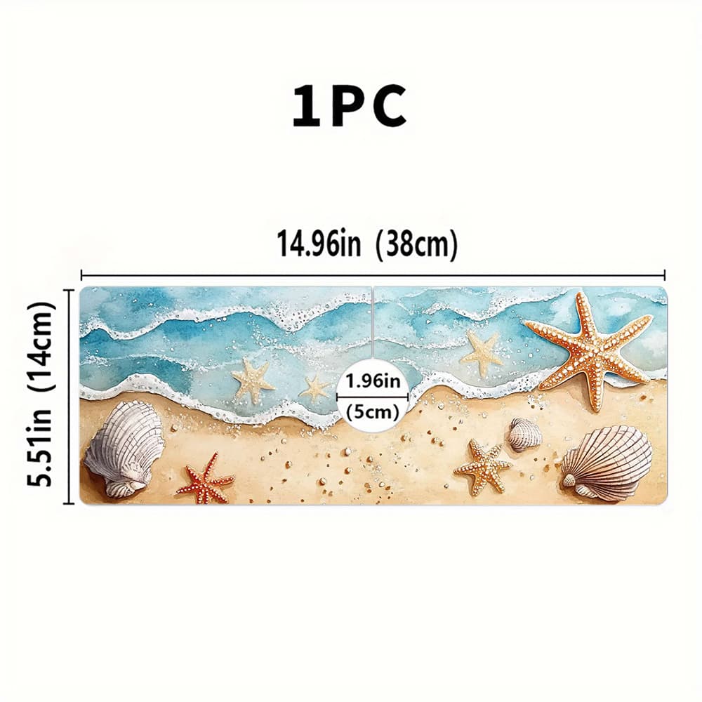 TEMU 1pc Starfish Printed Tableware Drying Mat, Kitchen And Bathroom Faucet Drain Pad Absorbent Pad, Kitchen And Dining Table Decoration, As A Gift