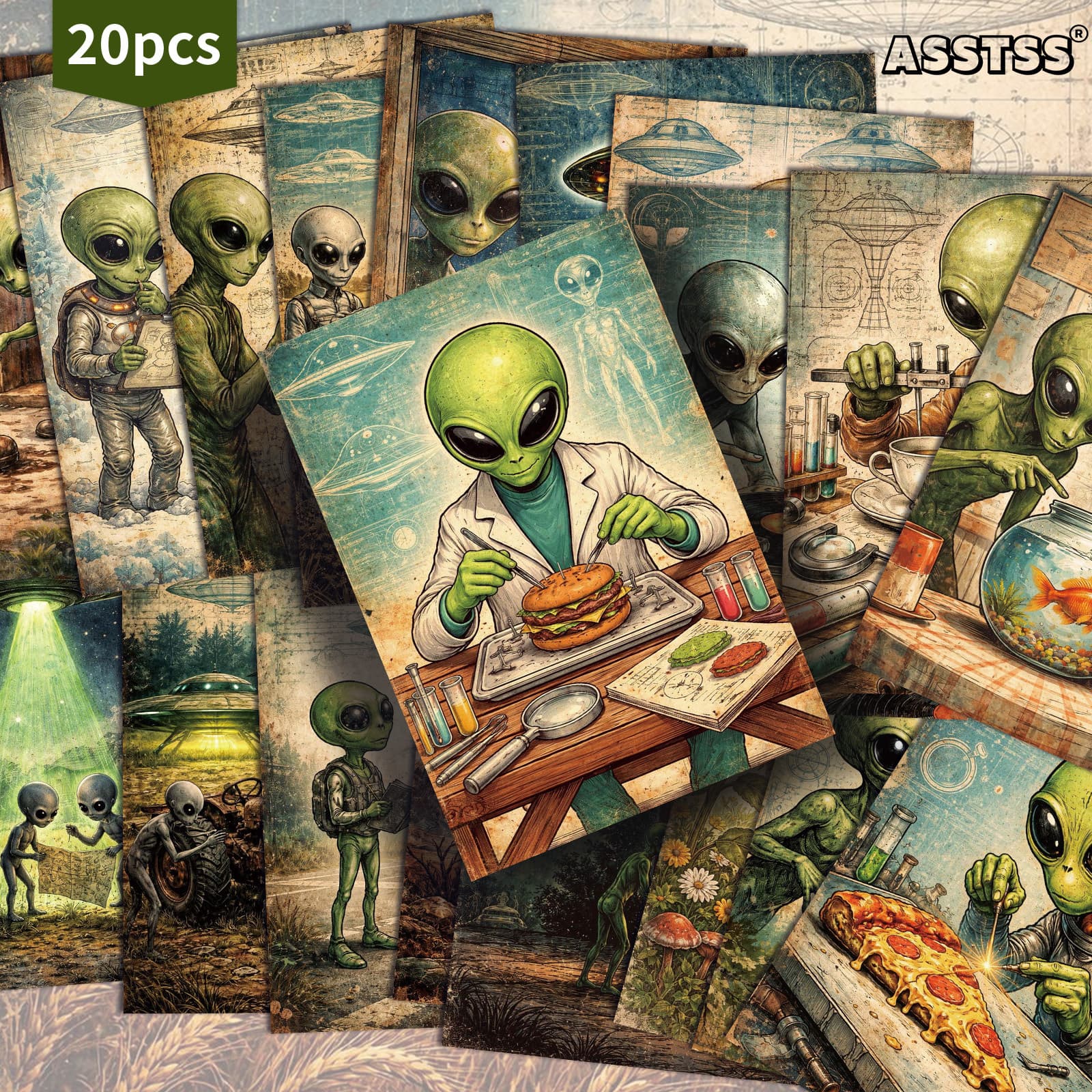 TEMU 20-pack Asstss Vintage Life Postcards - 4x6 Inches Retro Junk Journal Supplies, Classic Pinup Illustrations Collectible Decorative Painting Cards For Scrapbooking & Crafting