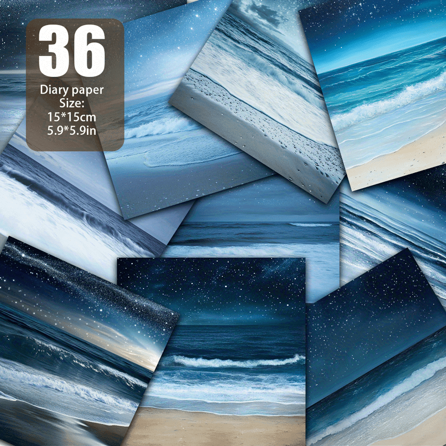 TEMU Of Beach - Gentle Waves Caressing , , -silvery Tones , And , No Background . Paper, Craft Paper