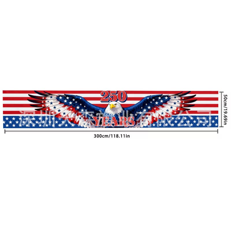 TEMU Usa 250th Day Memorial Banner Decorations Party Setup American Founding Flag Patriotic Flag