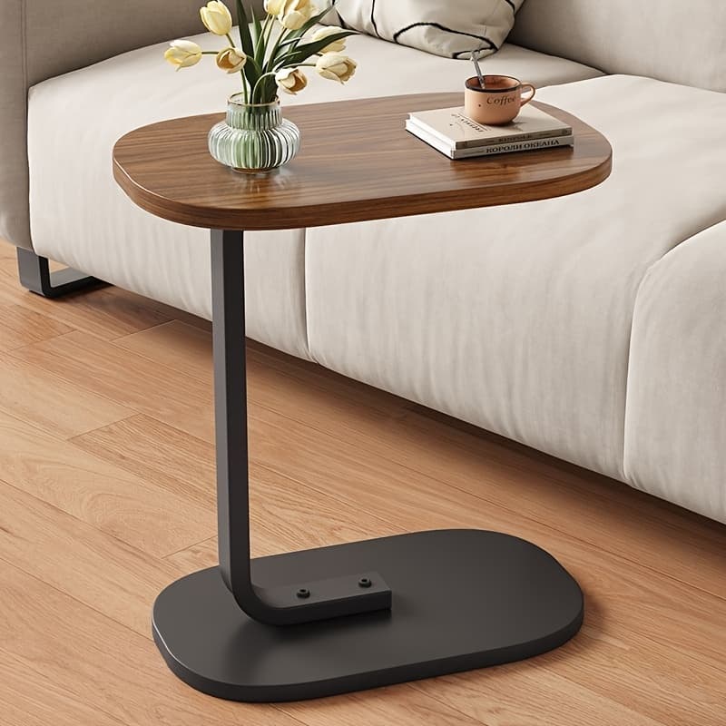 TEMU Elegant Sofa Side Table With A Sturdy Metal Frame, Compact Coffee Table For Living Room And Bedroom Decoration, Durable Wood And Iron Structure, Space-saving And Easy To Move.