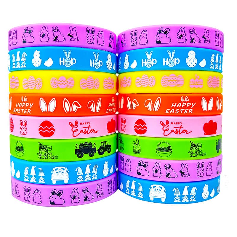 TEMU Gift For Her/him Set Of 12 Silicone Wristbands For Easter Celebrations, Perfect As Party Favors And Gifts, Ideal For Filling Easter Eggs