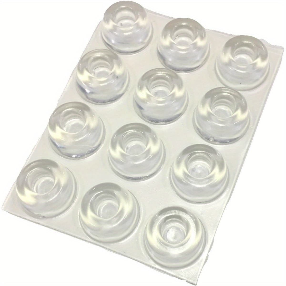 TEMU Small Clear Door Knob Bumpers (set Of 12) - Self Adhesive Door Stoppers Wall Protectors Rubber Feet For Speakers, Electronics, Furniture