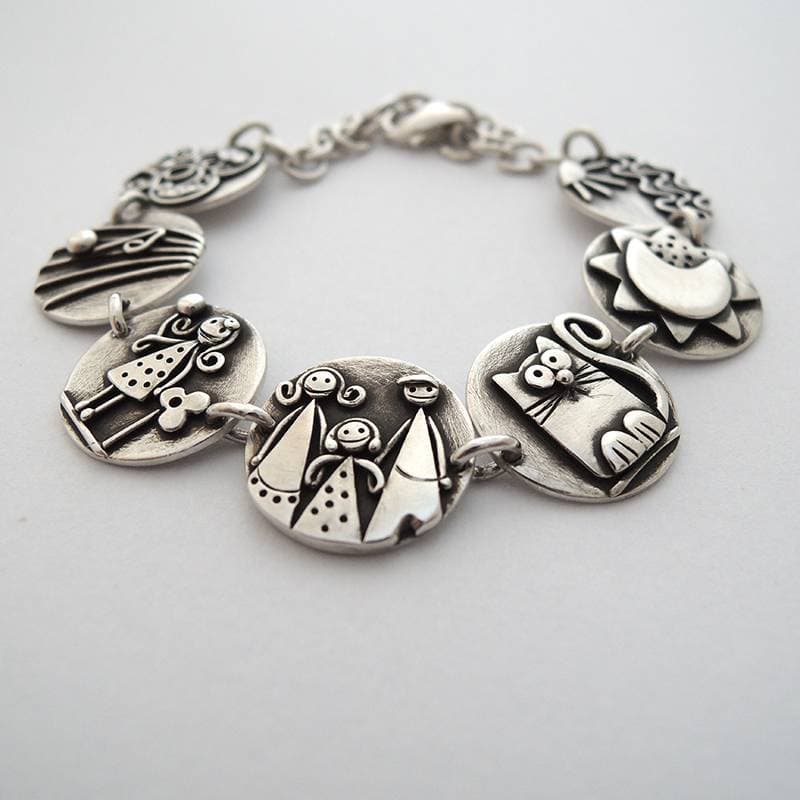 TEMU Vintage Copper Material Multi Scene Bracelet, Family , Etc. Of Bohemian Style Bracelet, Commemorative Bracelet, Gift Bracelet