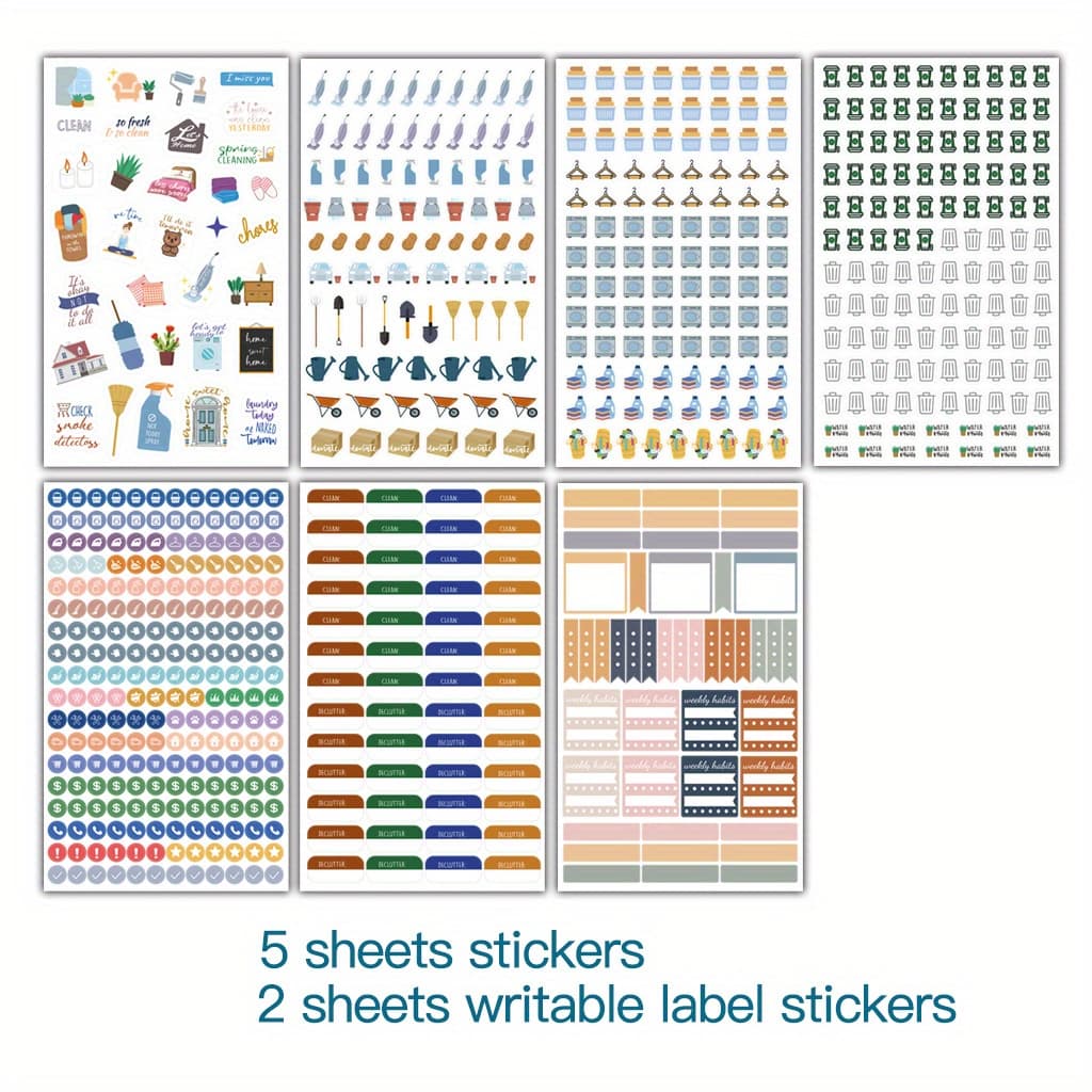 TEMU 7sheets-660 Stickers, Daily Planners Household Chore Planning Stickers- Basic Pack For Family Productivity- To-do Items, , Seasonal Tasks