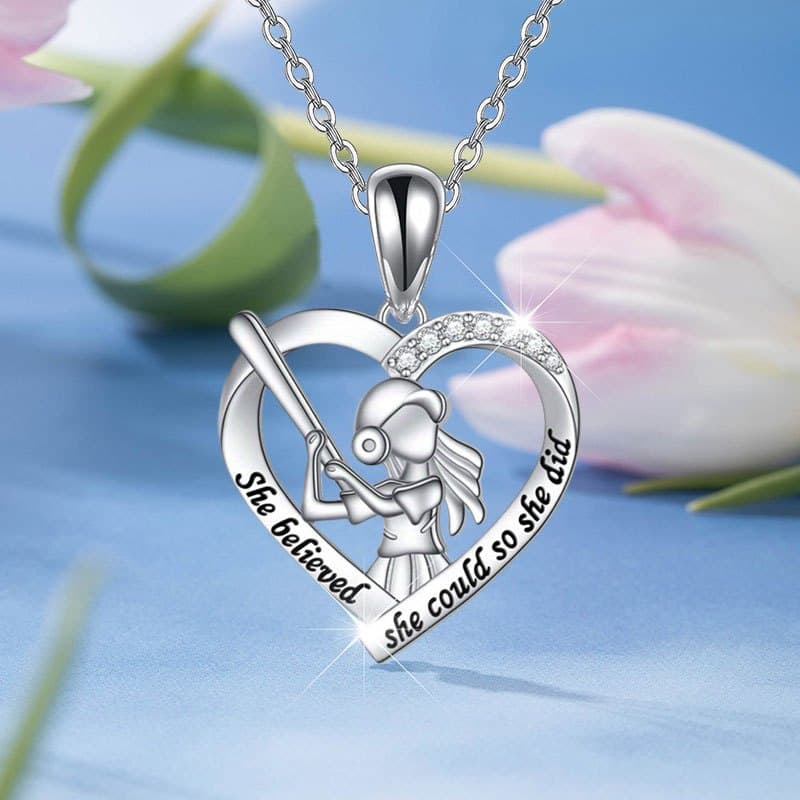 TEMU Baseball-themed Necklace With K Plating - Baseball Bat & Pendant, Everyday Jewelry, Christmas, Party For Athletes & Fans