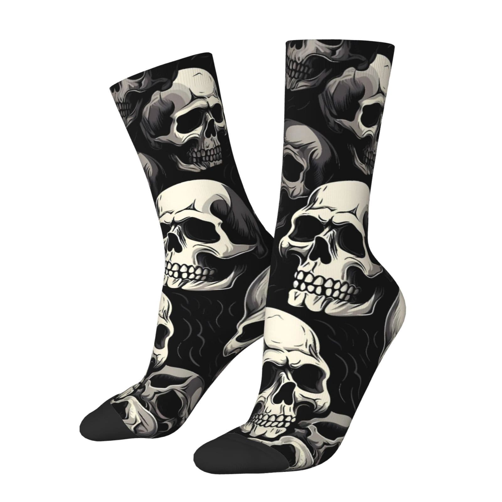 TEMU 1 Pair Unisex Fashion Happy Pattern 3d Digital Printed Socks, Novelty Crew Socks, Polyester & Spandex Blend For Men And Women Gifts