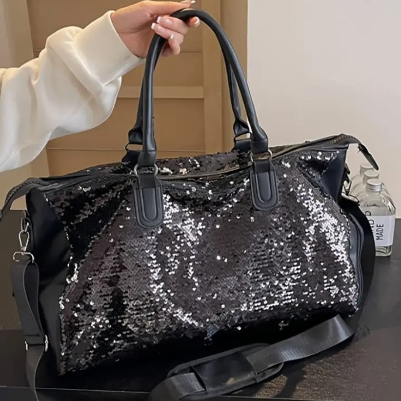 TEMU Large Capacity -spacious Shoulder Carry-on Luggage Bag, Suitable For Men And Women-perfect For Business, Luggage, Sports And Fitness, Zipper Closure