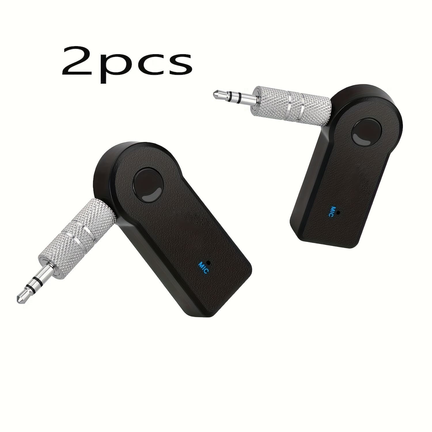 TEMU 2pcs Car Wireless Aux Adapter, 5.3 Wireless Audio Receiver, For Home Stereo/car Stereo/wired Headphone/speaker, Volume Control, Call