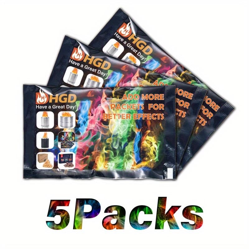 TEMU Magic Campfire Color-changing Packets In Sets Of 5, 15, 25, Or 48 For Use In Fire Pits, Indoor Or Outdoor Fireplaces, And Bonfires - Of , Perfect For Camping And Compatible With Wood
