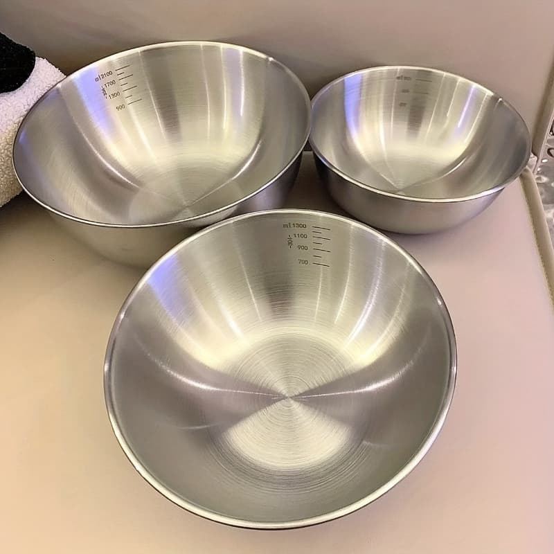 TEMU 3pcs, Durable Stainless Steel Mixing Bowls For Effortless Kitchen Preparation And Storage