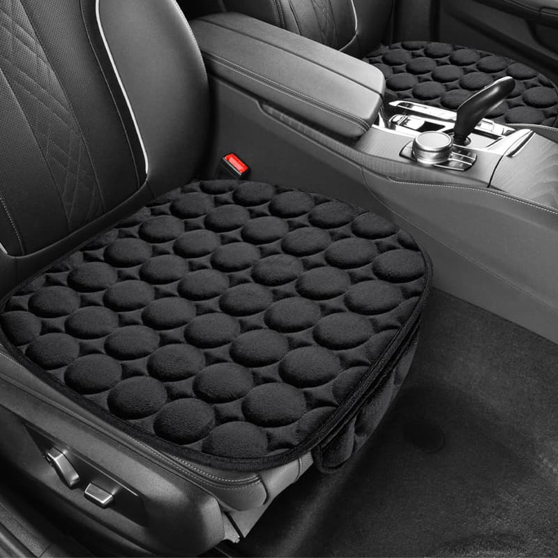 TEMU 1pc, Car Seat Cushion, , Plush Round Pattern Car Seat Pad, Short Plush , No Binding, Breathable, Single Piece, Backless, Single Seat Cushion, Suitable For Sedans, Mpvs, Suvs, Trucks, Rvs