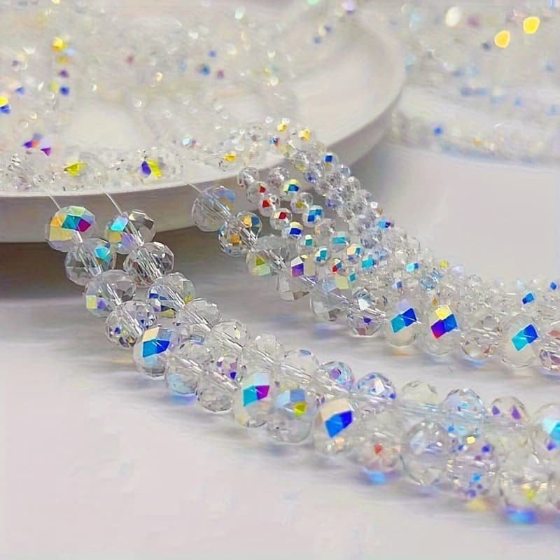 TEMU 10 Strands White Glass Beads With Loose Beads For Jewelry Making Diy Bracelet Accessories 3/ 4/ 6/ 8mm 1200/800/750pcs