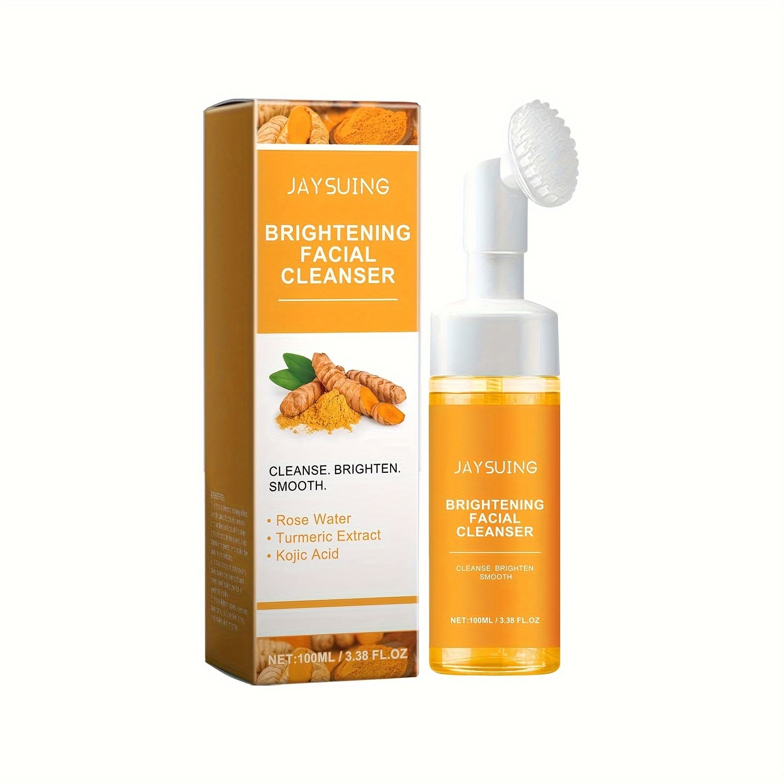 TEMU 3.38 Fl.oz Turmeric Deep Cleansing Facial Detergent Rich In Damask Moisturizes Light Beige Skin And Cleans Brush Heads