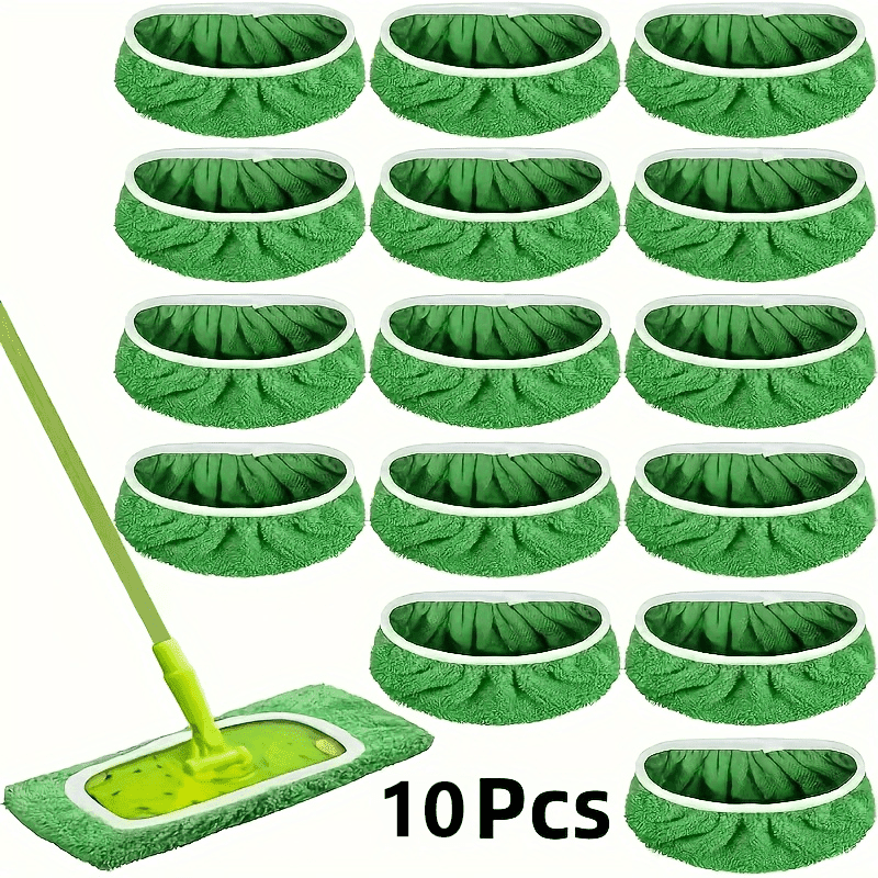 TEMU 10 Pack Reusable Microfiber Mop Pads Compatible For Mops, Rotating Floor Sweepers & Wet/dry Floor Mops - Washable Refillable Pads, Use, Heavy-duty Floor Cleaning For Vinyl Floors