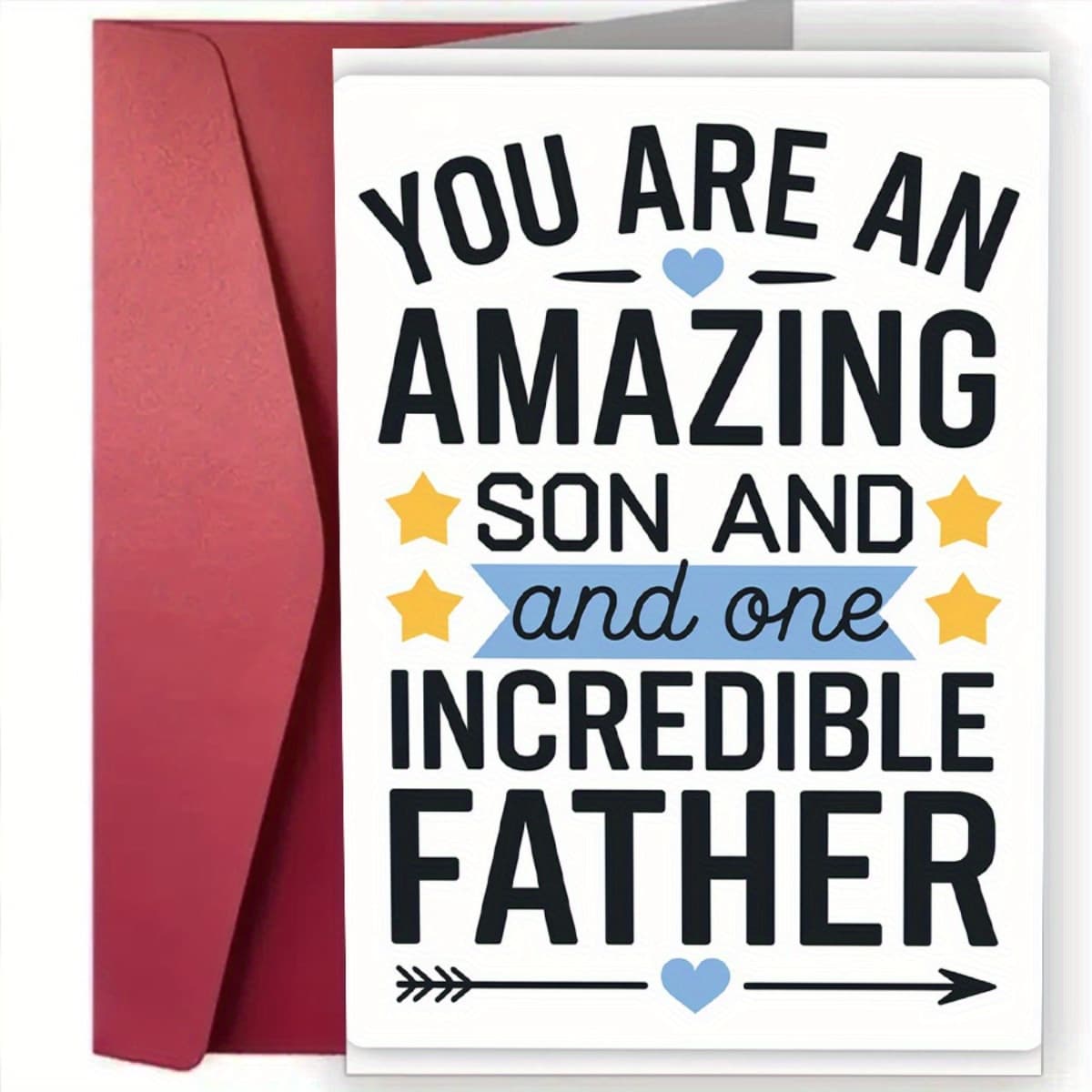 TEMU Amazing Son & Father Card, Father's Day Card For Son, 'you Are An Amazing Son & 1 Father' Appreciation Greeting Card With Envelope