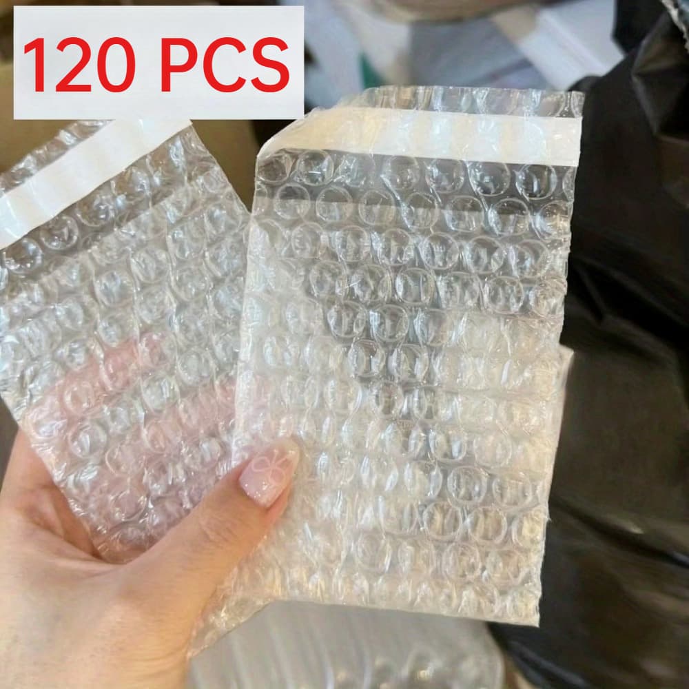 TEMU 120pcs Self-adhesive Clear Packaging, No Glue Needed, For Shipping Small Items, Important Documents And Photo Storage