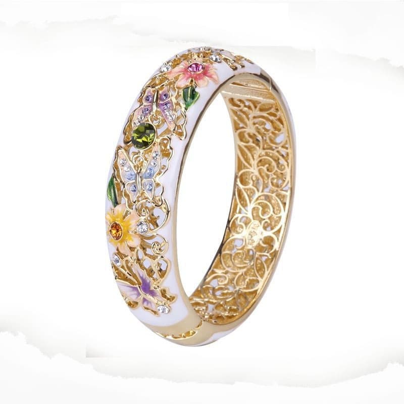 TEMU 1pc Simple Light Luxury Ethnic Enamel Flower Drop Oil Ring Fashion Simple Hand Jewelry Ring, For Teenager