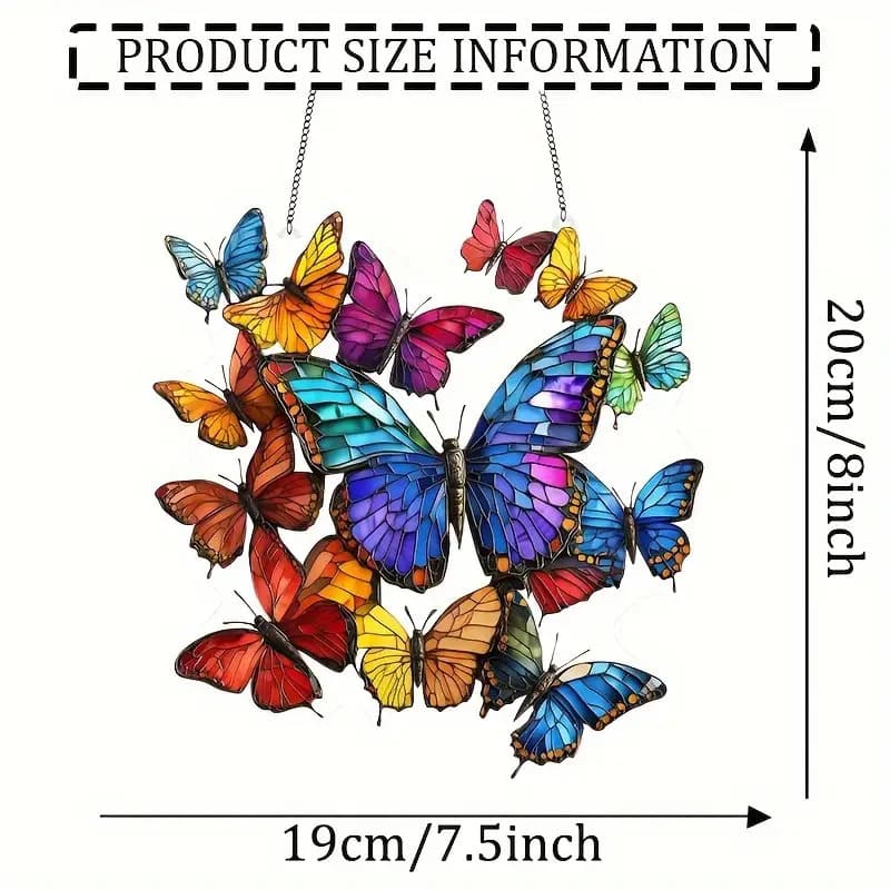 TEMU 2d Flat, Vibrant Colorful Style Grid Catcher - Acrylic Pendant With Garden And Design, Perfect For Home, Office, Garden - Perfect Housewarming Gift Or New Year's Gift