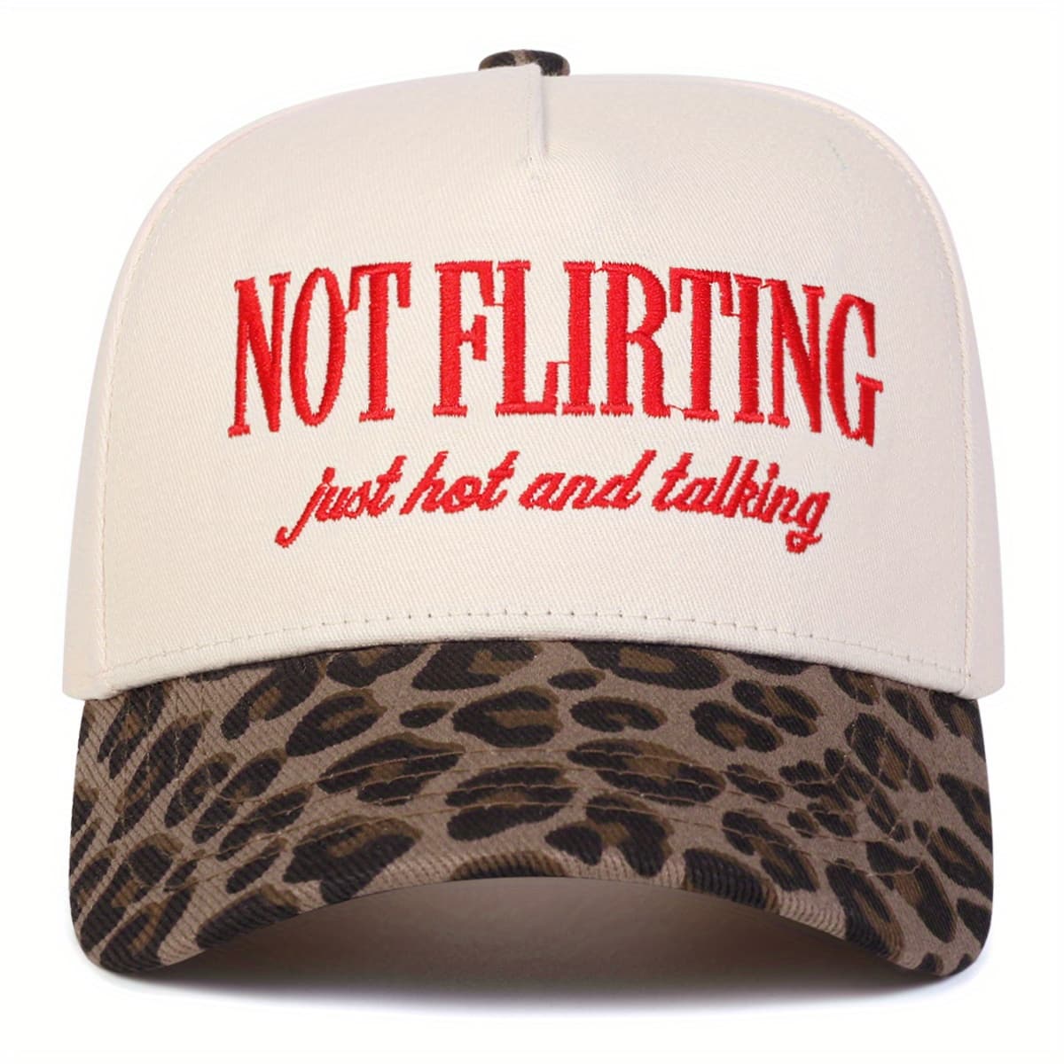 TEMU Women's Not Flirting Baseball Fashion Five-panel Hat Outdoor Adjustable Casual Hat Suitable For Spring Autumn Travel Beach Vacation