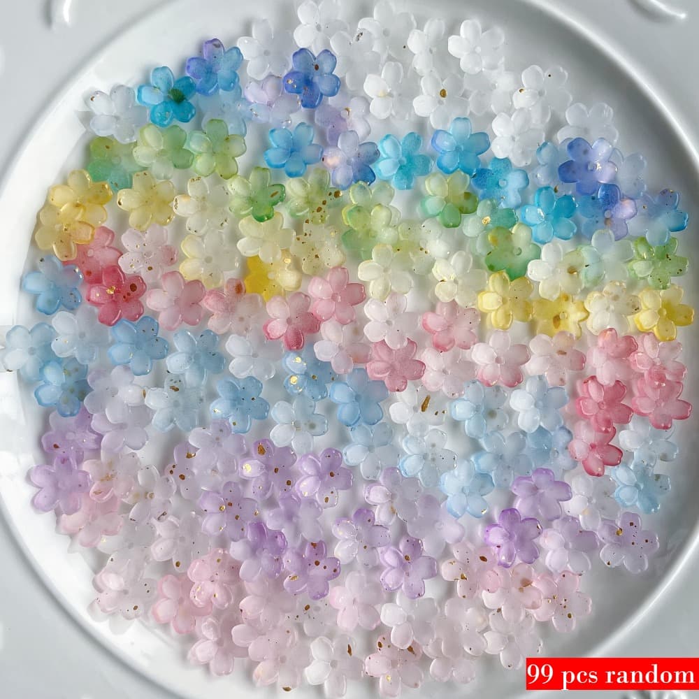 TEMU 99 Random Cherry -shaped Beads, 3d Dimensional Gradient Flower Beads, Jewelry Bead Strand Combination Jewelry-making Materials, Fashionable And Colorful Cherry Beads, Suitable For Bracelets