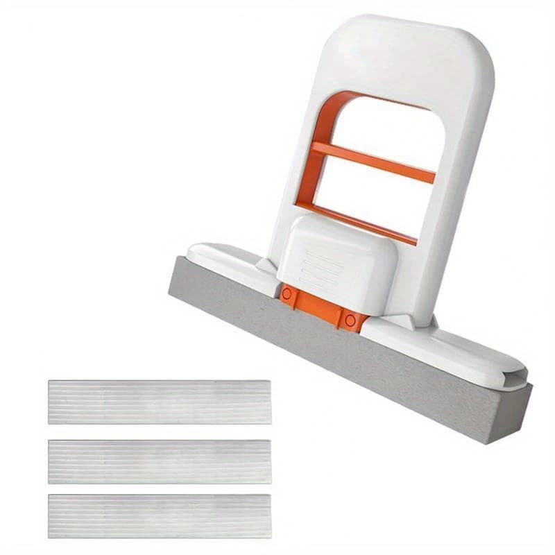 TEMU Upgraded Mini Handheld Lazy Mop, Home Kitchen Bathroom Water Stain Oil Stain Cleaning Mop, Hand-free Sponge Mop, Foldable Storage