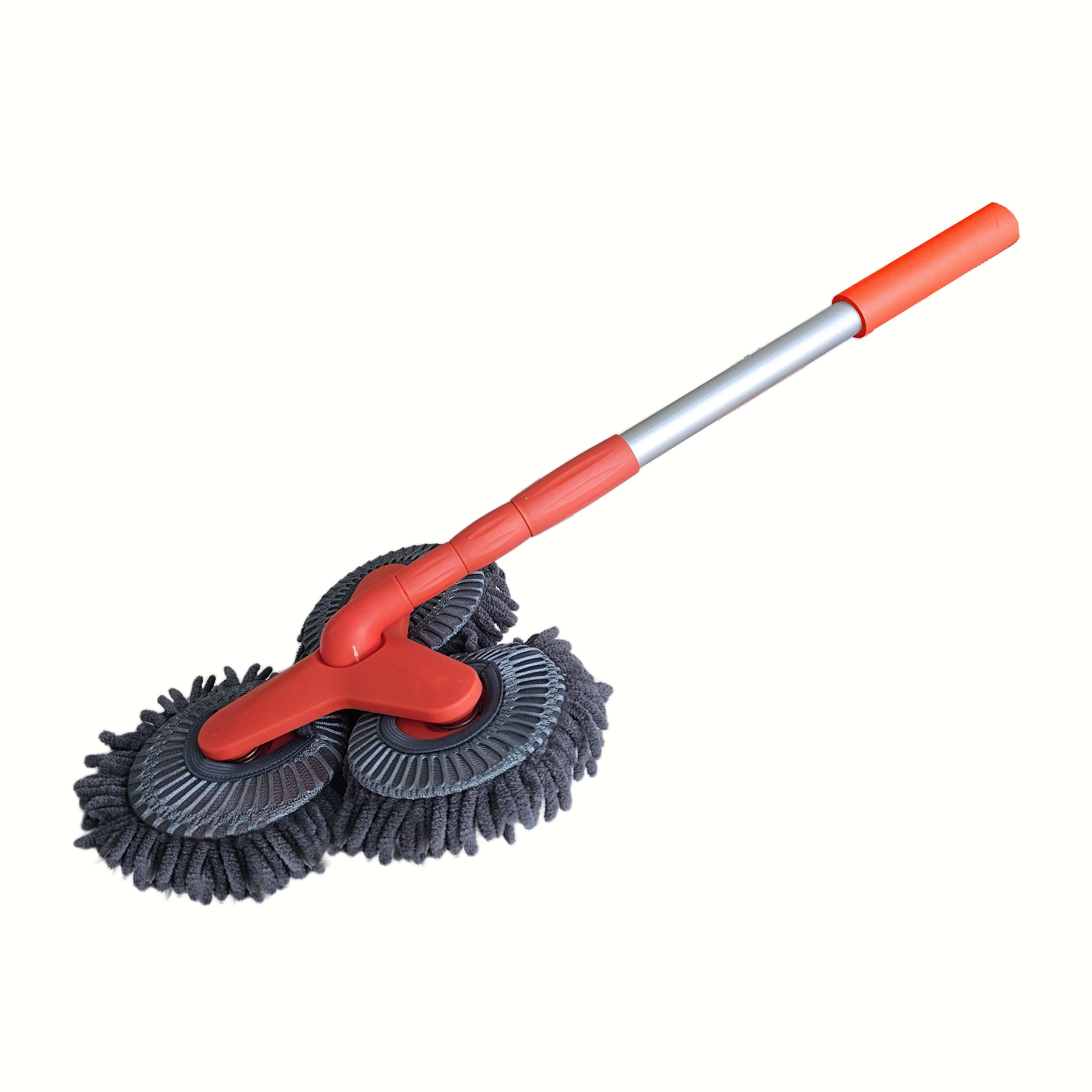 TEMU Newly Upgraded Microfiber Car Wash Brush Mop Kit With Long Handle, Chenille 3 Brush Head Mop, Duster Cleaning Supplies, Car Washing Tools, Durable Pp Material