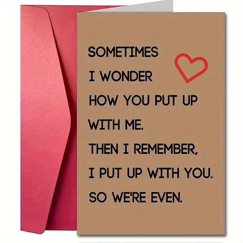 TEMU Funny& Romantic 1pc Humorous Greeting Card- Perfect For Anniversaries, Birthdays, Valentine's Day- Ideal Gift For Boyfriend/girlfriend, Husband/wife, Men& Women