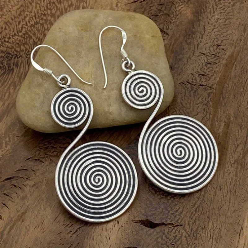 TEMU Handmade Silvery Color Large Dangle Boho Earrings, Statement Earrings, Long, Gift For Her