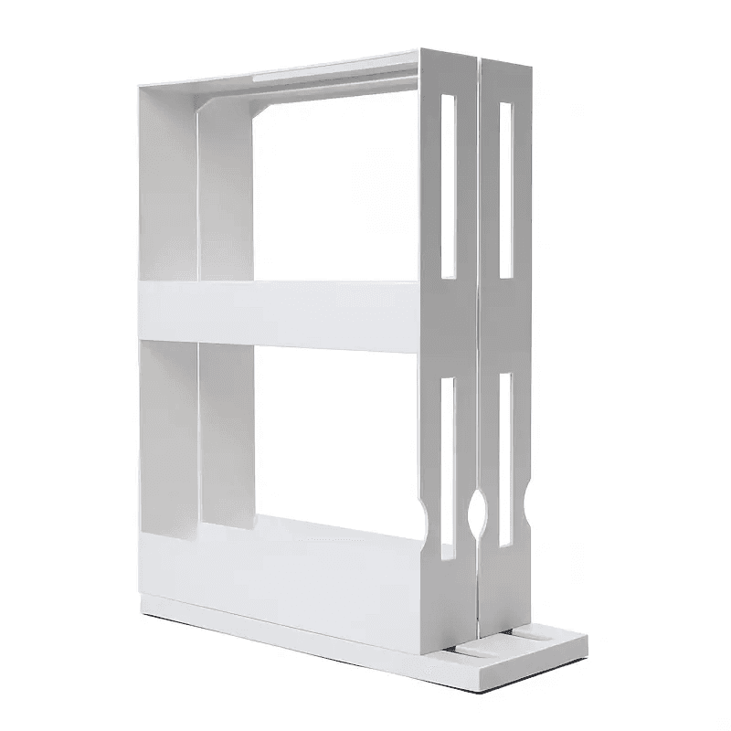 TEMU 1 Double-layer Shelf-non-slip Base Space-saving Double-layer Rotating Spice Rack -made Of Plastic, Suitable For Storing Essentials And Bathroom. Spice Organizers And Storage