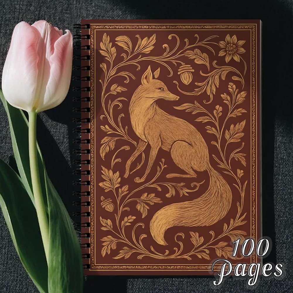 TEMU 1 Vintage And Floral Spiral Notebook - Elegant Brown Cover, A5 Or Pocket Size Diary, Women's Journal, Gift Idea, Durable Binding