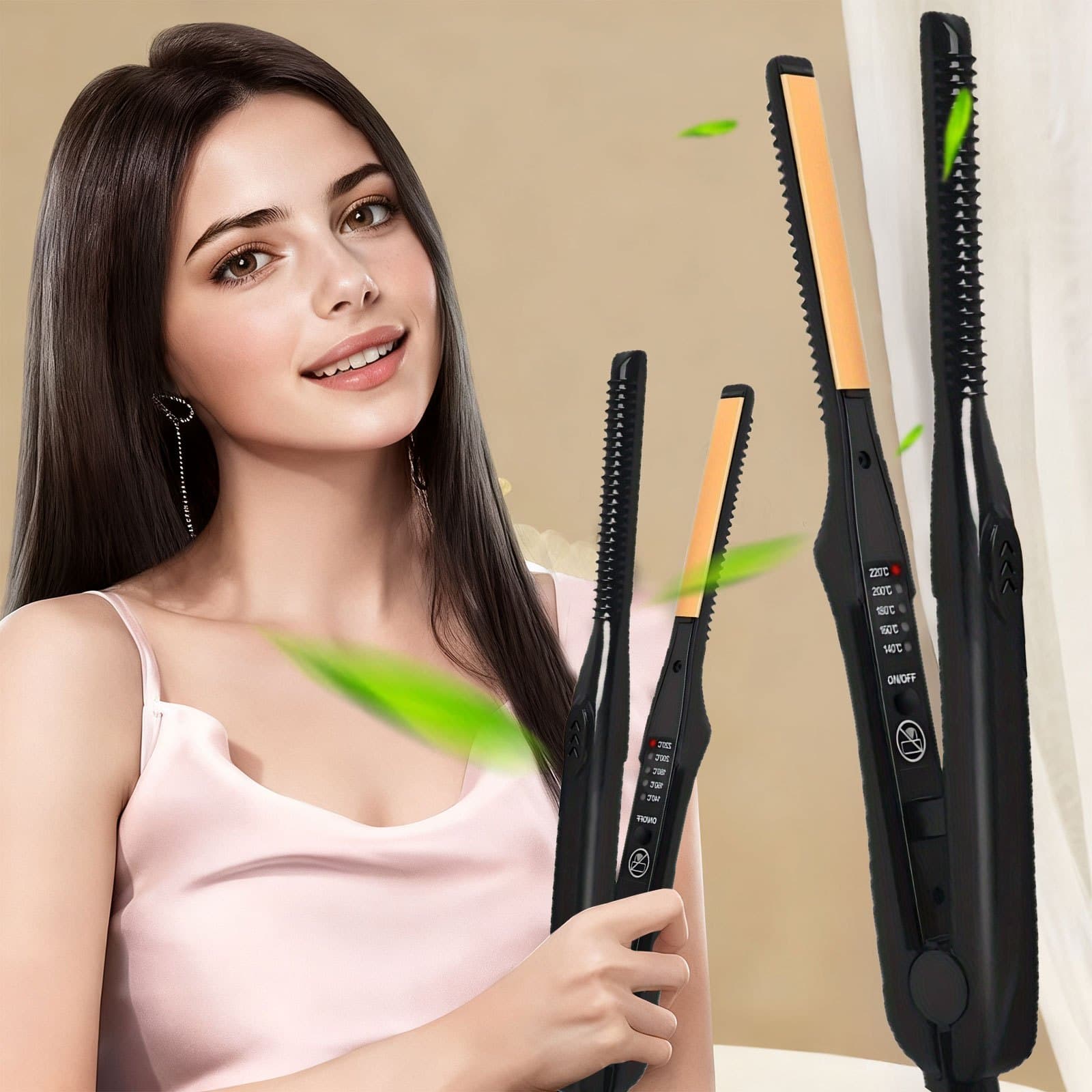 TEMU Mini Hair Straightener, Fast Ceramic Mini Hair Straightener For Short Hair, Curly Hair, Men's Beard, Travel Hair Straightener, Men's Gift, Birthday Gift