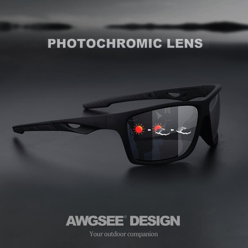 TEMU [ Retro Polarized Glasses] Men's Retro Polarized Fashion Glasses | Photochromic Lenses, Wide (>139mm), Coating, Mirrored Lens Design, Flexible Nose Pad, Durable Eyewear