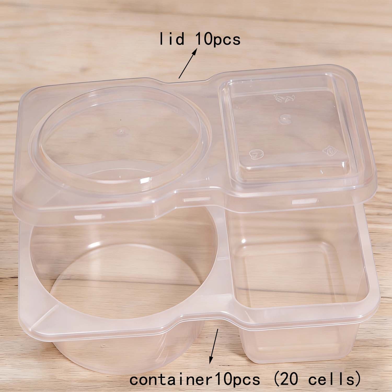 TEMU 20-160pcs Large Double/ Snack Container, Covered Double-layer Seasoning Container, Snack Storage Container, Seasoning Or Sauce Box Container, Sauce Snacks, Salad Dressing, Box, Sampling Box