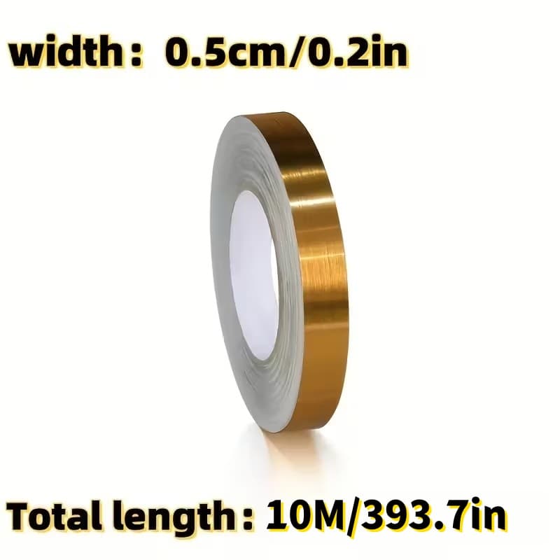 TEMU 10m Self-adhesive Tile Sticker Tape In 3 Sizes, Featuring A Golden And , Ideal For Waterproof Wall Sealing And Enhancing The Beauty Of Tile For Hotel Decoration.