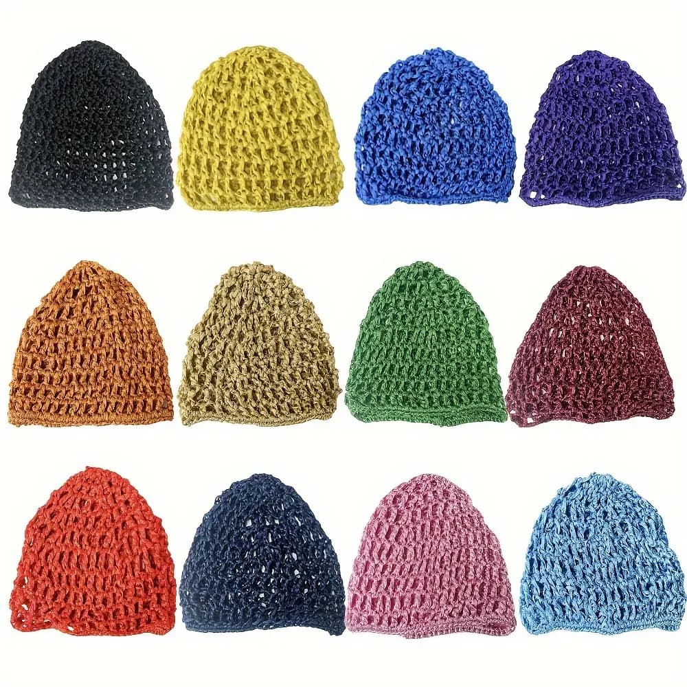 TEMU 6pcs Knitted Hair Net, Hair Protection