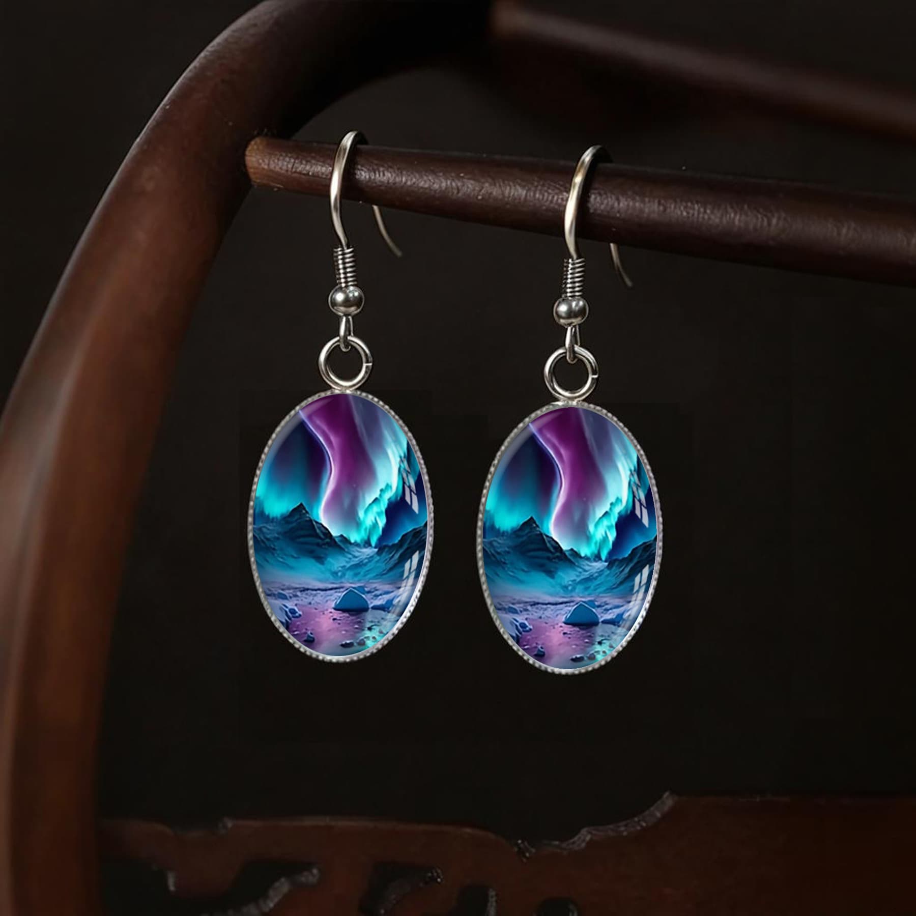 TEMU Earrings, Northern Lights Dangle Earrings, Handmade Jewelry
