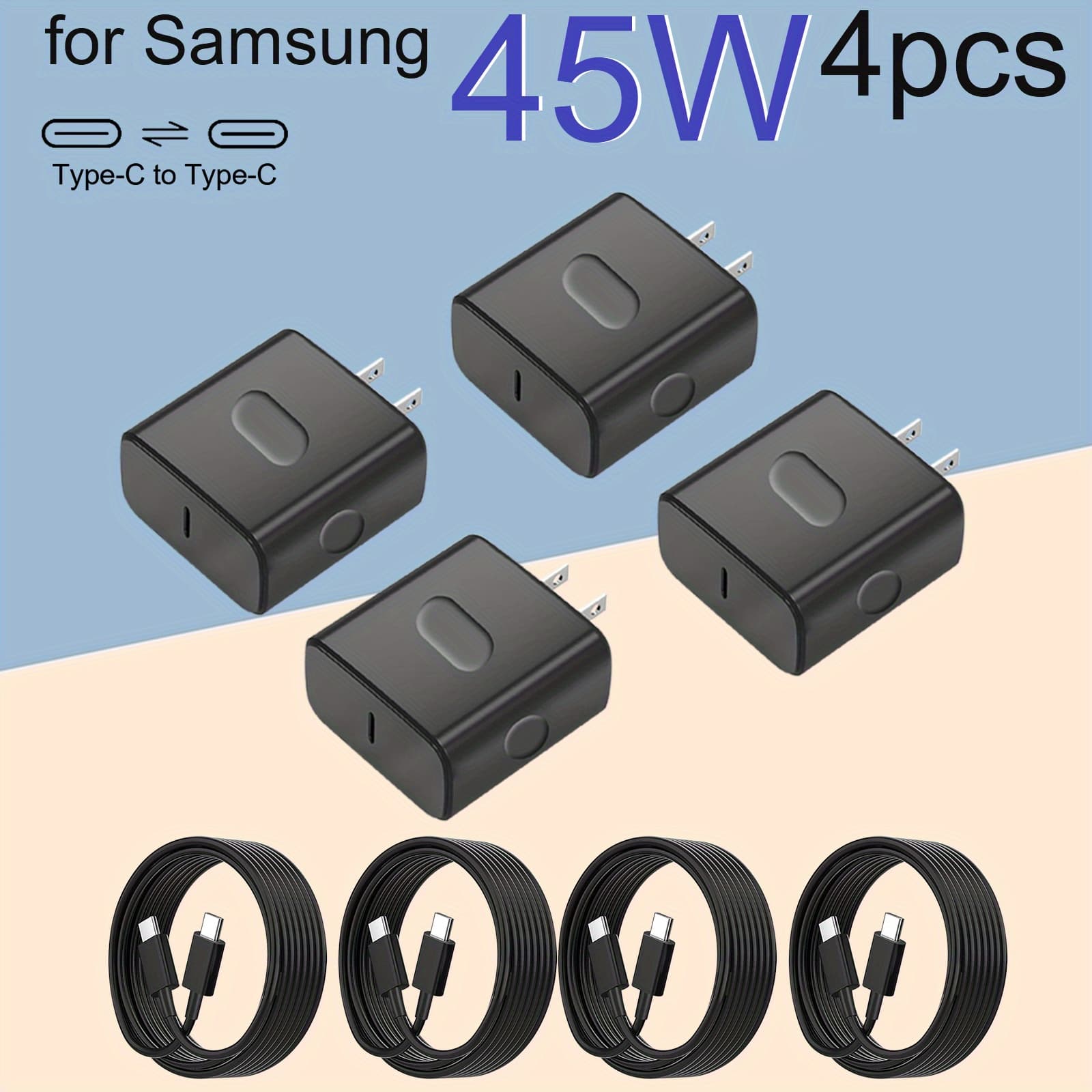 TEMU Compatible With All Devices Super Fast Usb-c Charger, 4ft Type-c Cable, Ultra-fast Charging With Ease