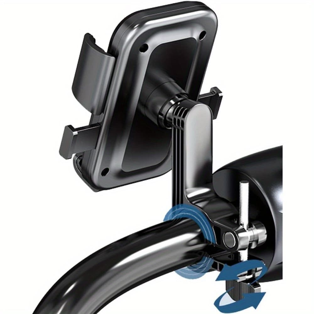 TEMU 360° Rotatable One-handed Bike Phone Mount For Motorcycles, & Scooters - Compatible With Iphone And 4" To 6.9", Rearview