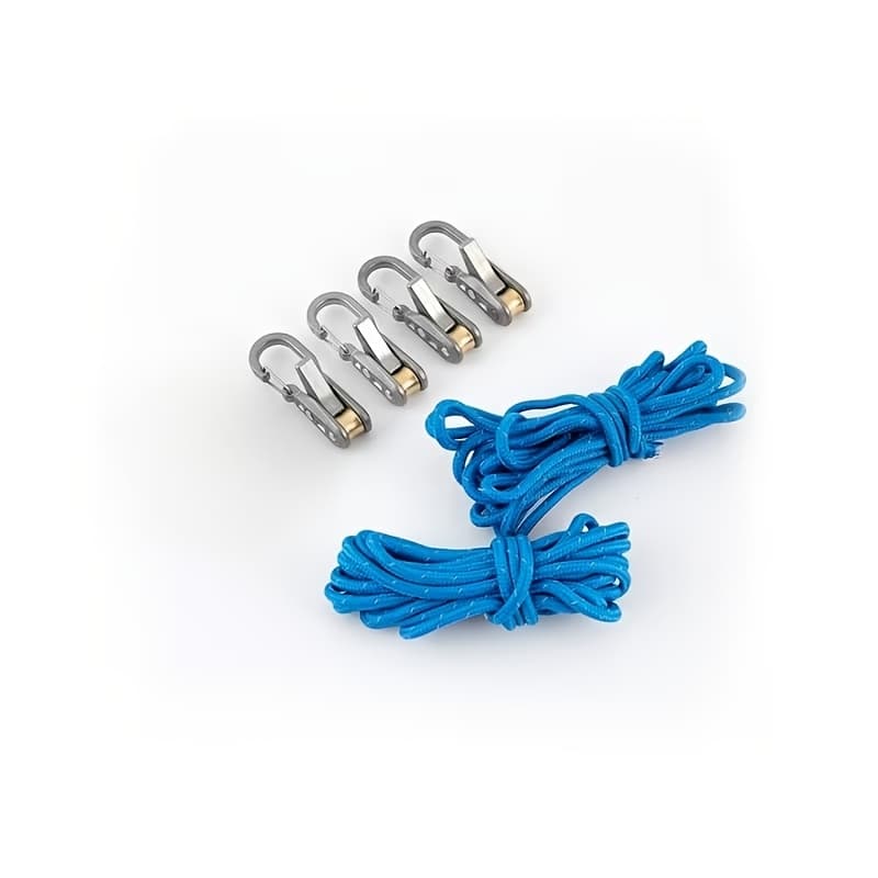 TEMU 6pcs Set/4pcs Tensioners With Rollers+ 2pcs Nylon Rope Set, With Locking Clasps Secure Bundling, Suitable Camping, Boating, And Outdoor Activities, In All