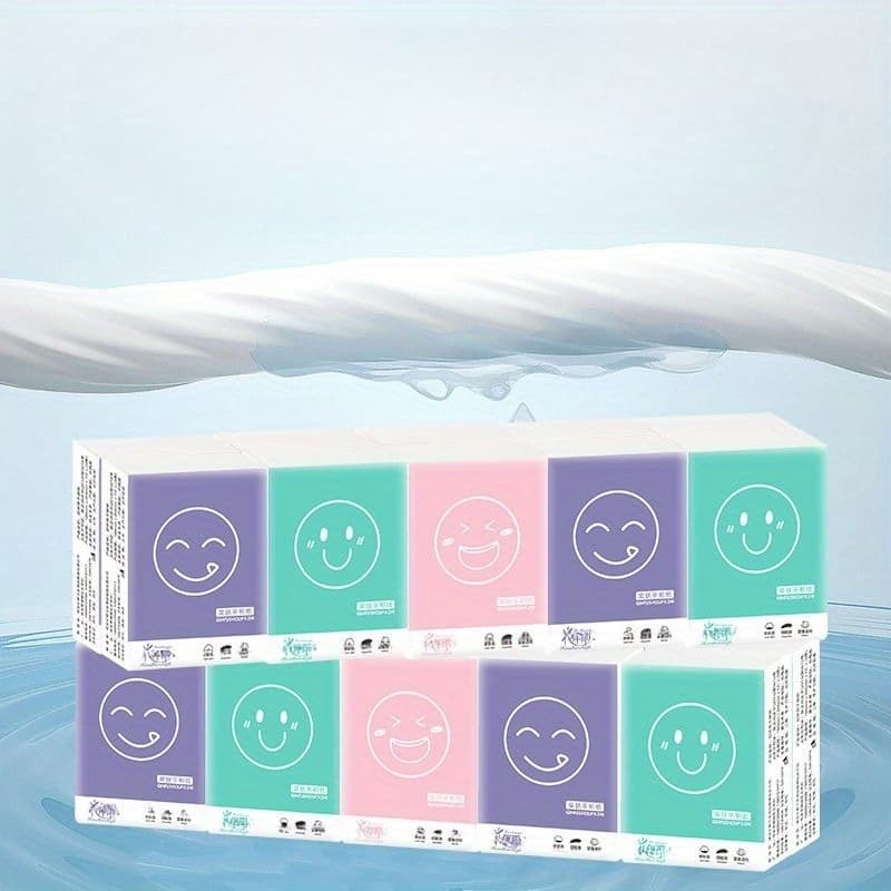 TEMU 140 Sheets/20 Packs Of Three-layer Cute Handkerchief Paper Towels Facial Tissues Small Package Student Version Carry-on Small Package Paper Towels Portable Mini Handkerchief Paper