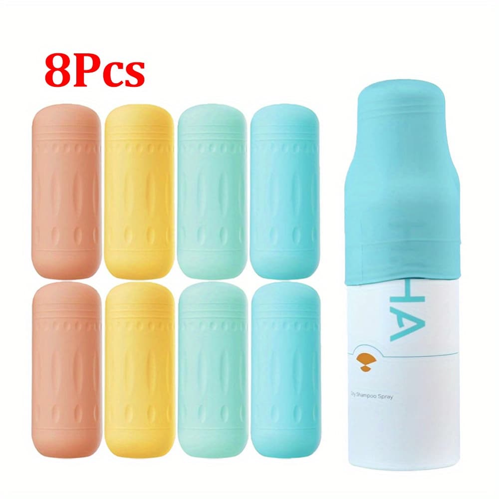 TEMU 4/8/12pcs Of Travel Silicone Bottle Caps That Are Leak-proof With Strong Elastic Seals. Reusable Covers Are Designed For Travel And Vacations, Ensuring Your Shampoo And Wash Bottles Leak-proof