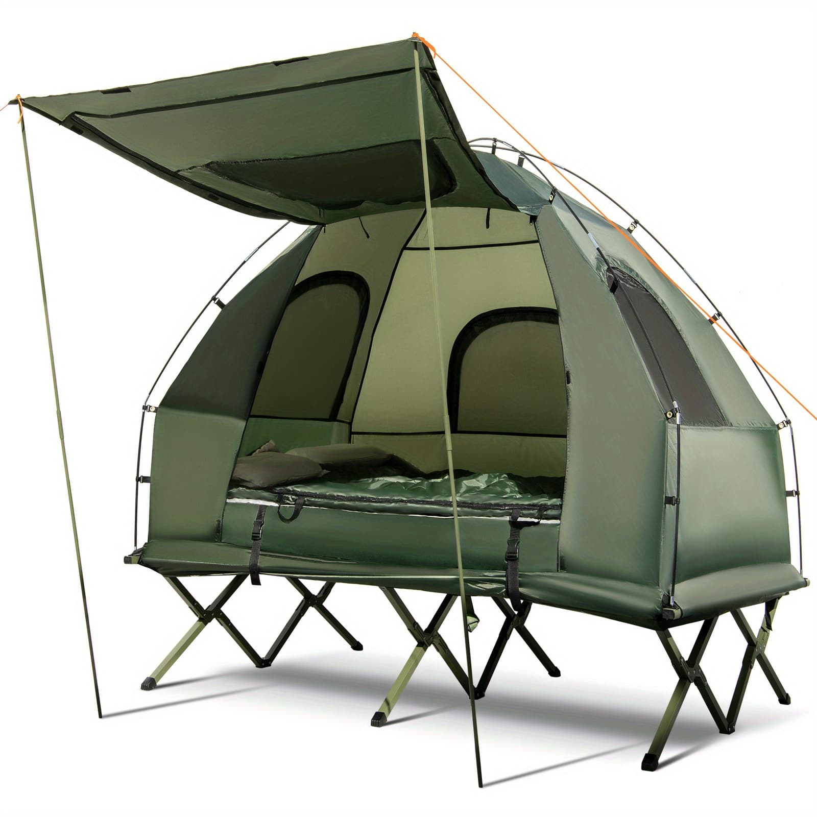 TEMU Multigot 2-person Compact Portable Pop-up Tent/camping Cot W/ Air Mattress & Sleeping Bag