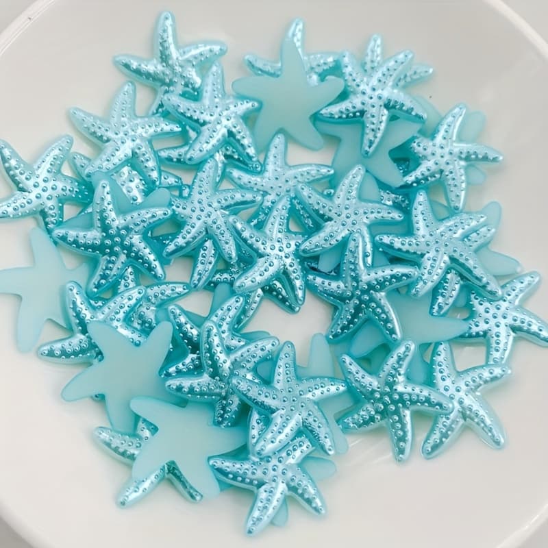 TEMU 30pcs Mixed Color Starfish & Star Flatback Cabochons, 18mm Resin Animal Themed Embellishments For Scrapbooking, Wedding & Beach Party Decor, Diy Crafts - Ha08