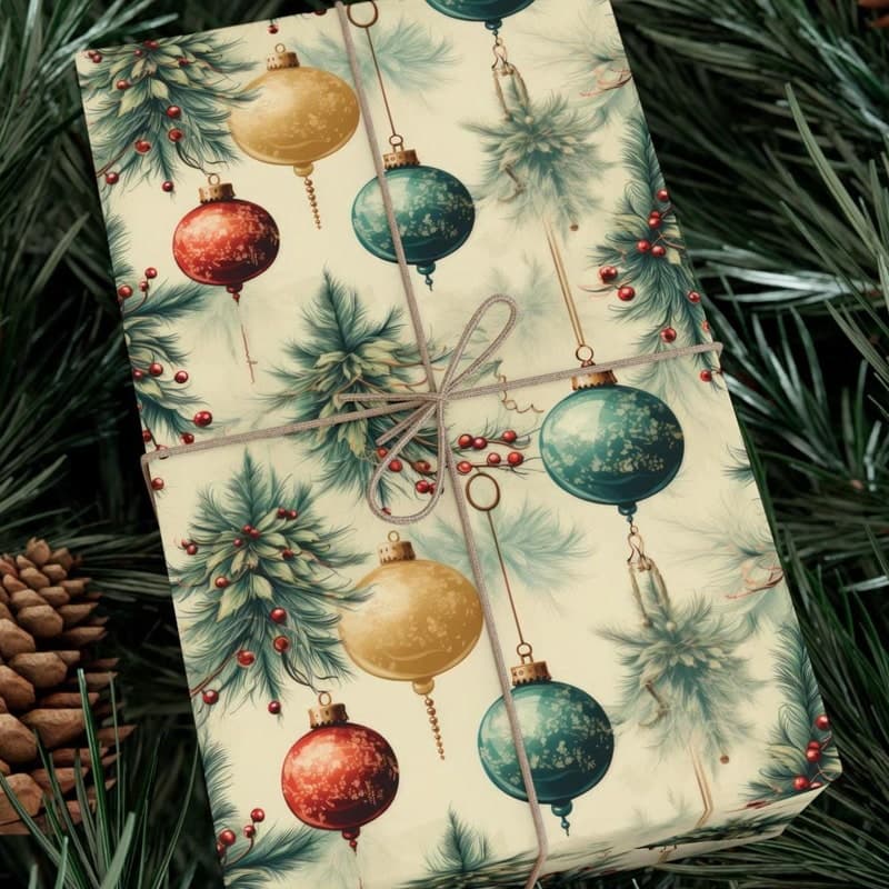 TEMU 1 Roll Of Vintage-style Christmas Wrapping Paper Measuring 58 By 23 Inches, Perfect For Gift Decoration During The